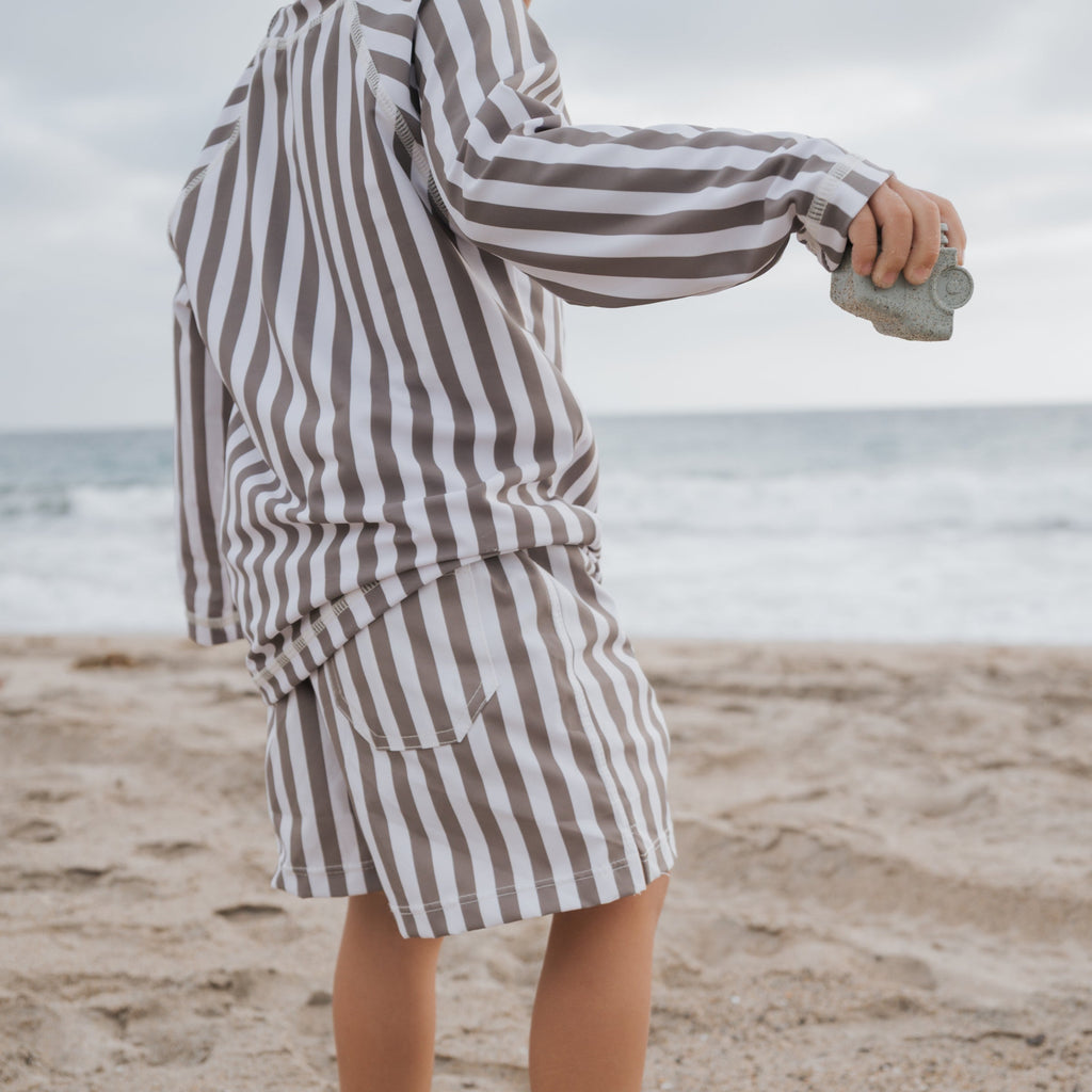 Child Board Short | Olive Stripe