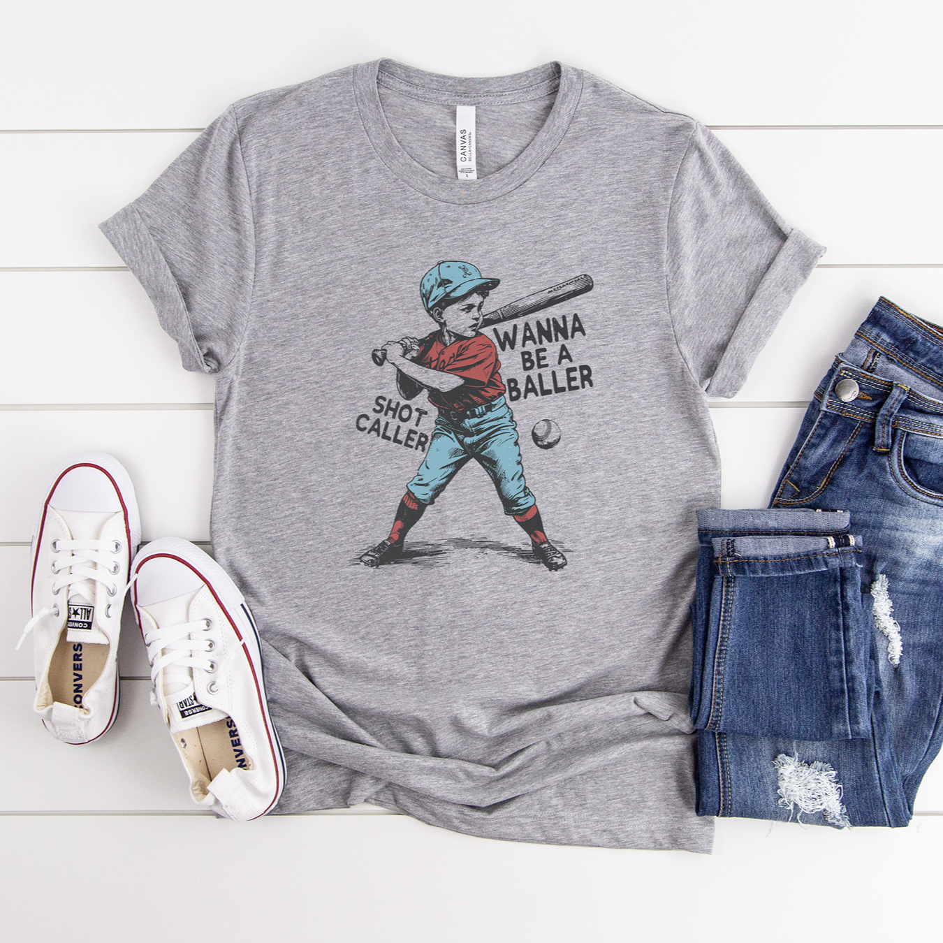 Wanna Be A Baller Shot Caller Tee OR Sweatshirt