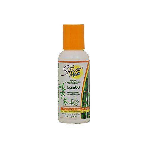 Silicon Mix Bambu Nutritive Leave-In spray bottle in white with bright orange cap and green accents.