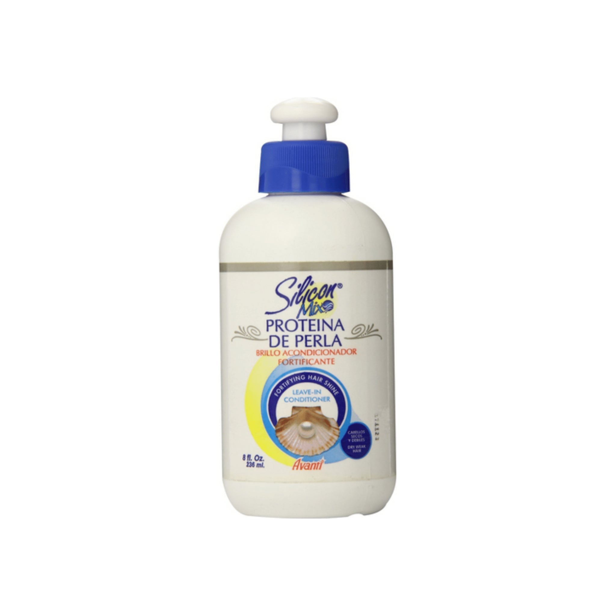 Bottle of Silicon Mix Proteina de Perla Leave-In Conditioner for healthy, shiny hair