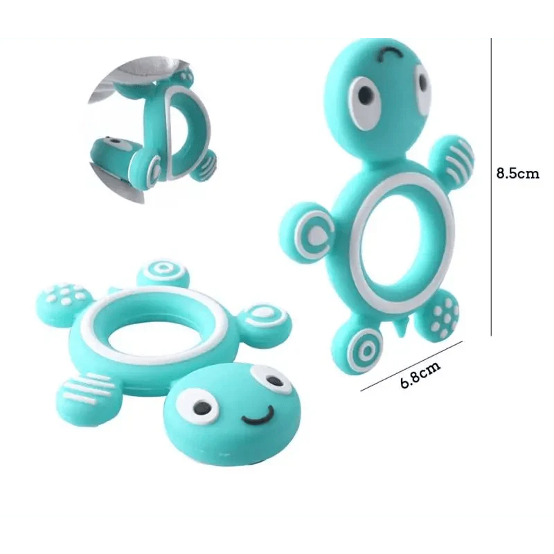 Turtle Food Grade Silicone Baby Teether for Gum Relief