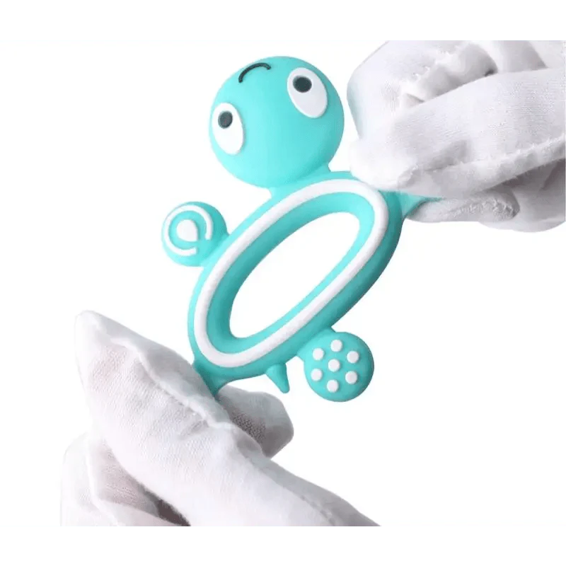 Turtle Food Grade Silicone Baby Teether for Gum Relief