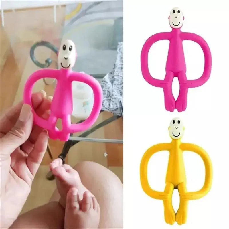 Silicone Cartoon Monkey Teether for Toddlers - BPA-Free Relief Toy
