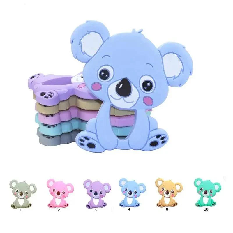 Cute elephant shaped silicone baby teether in blue available for teething relief