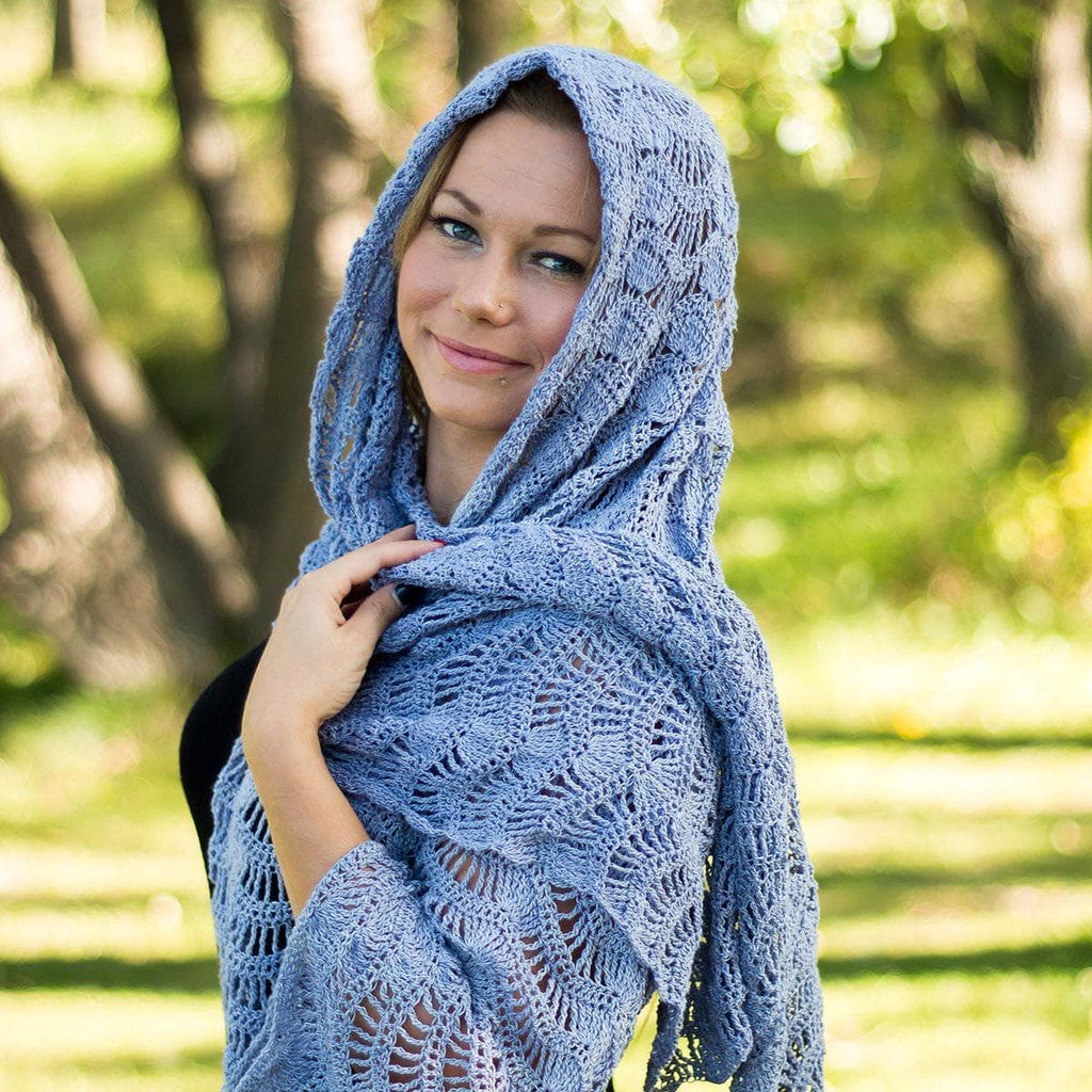 Silk Waves Lace Shawl Crochet Pattern for Lightweight Accessories