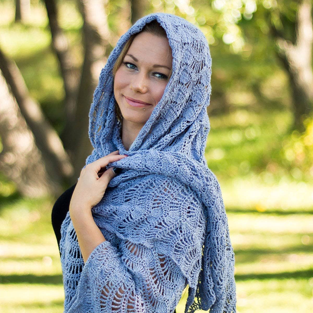 Silk Waves Lace Shawl Crochet Pattern for Lightweight Accessories
