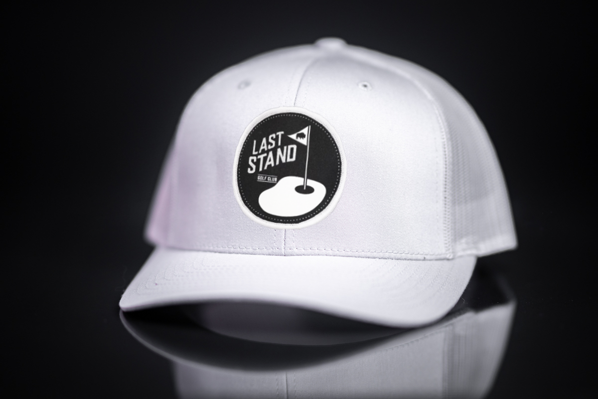 Golf Club Curved Bill Mesh Snapback hat in solid color with breathable mesh back