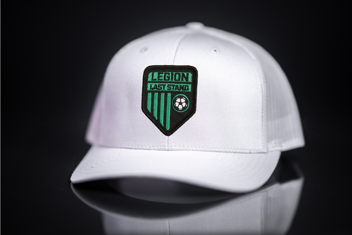 Legion Shield Curved Bill Mesh Snapback Hat for Austin Soccer Fans