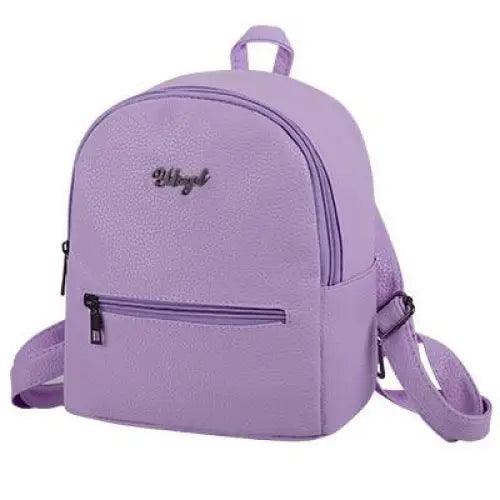 Mini Solid Fashion Backpack for Women Trendy Travel School Bag