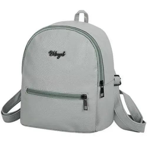 Mini solid fashion backpack for women with gold-toned hardware and front pocket