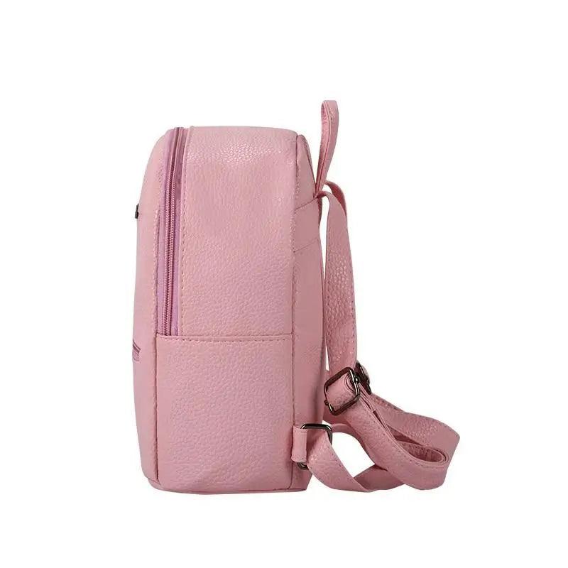 Mini Solid Fashion Backpack for Women Trendy Travel School Bag