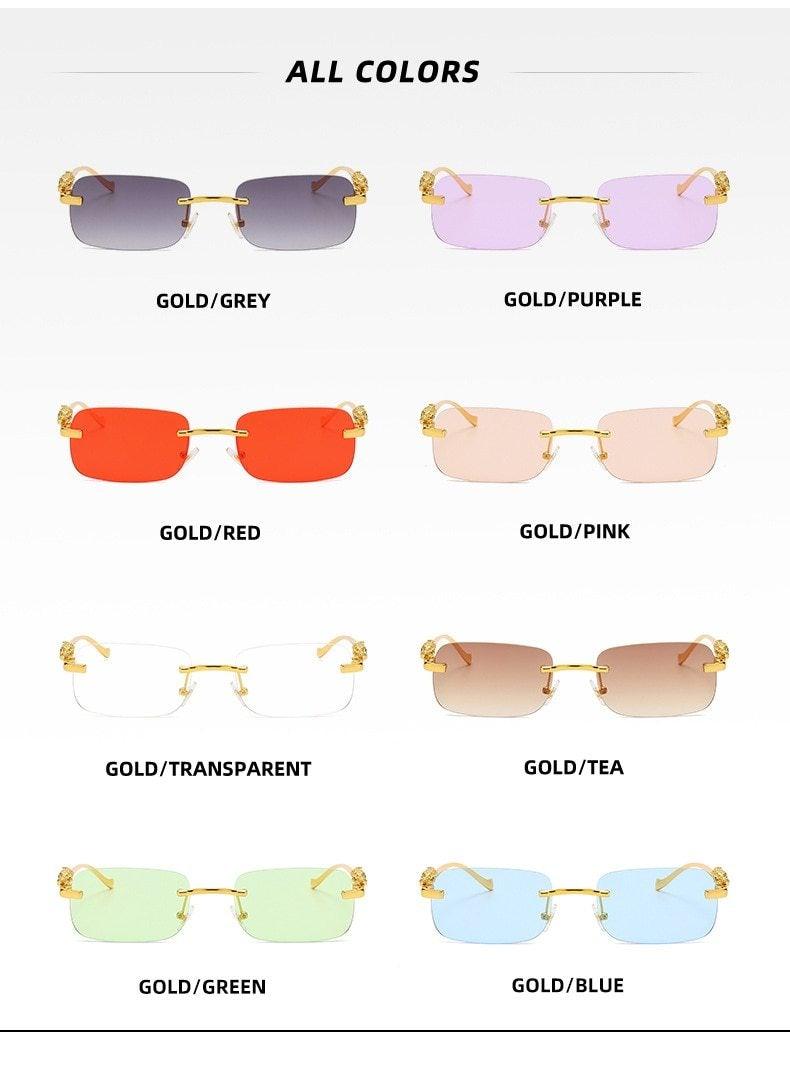 Vintage Square Metal Frame Sunglasses for Men and Women