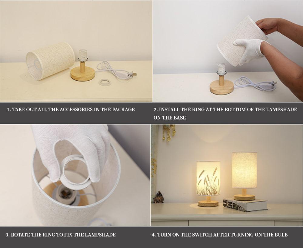 Simple Modern Solid Wood LED Desk Lamp with Dimming