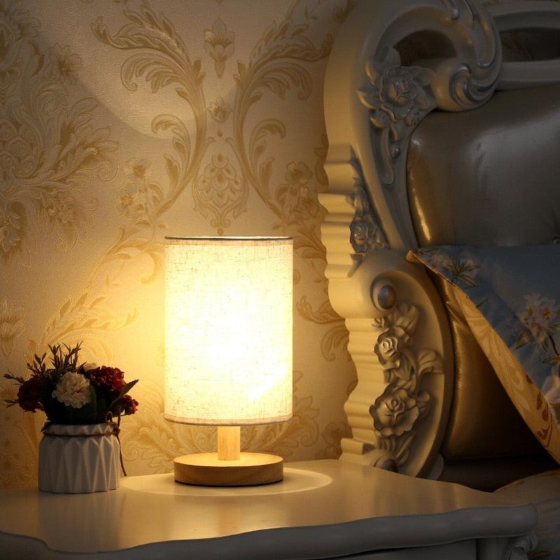 Simple Modern Solid Wood LED Desk Lamp with Dimming