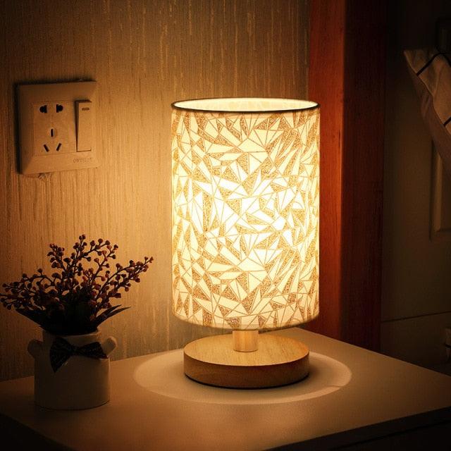 Simple Modern Solid Wood LED Desk Lamp with Dimming