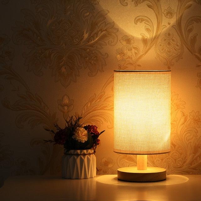 Simple Modern Solid Wood LED Desk Lamp with Dimming