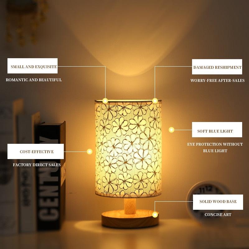 Simple Modern Solid Wood LED Desk Lamp with Dimming