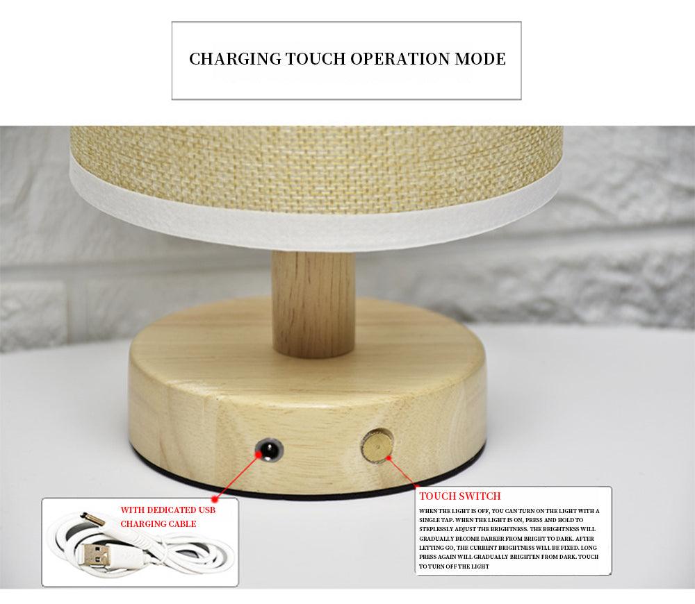 Simple Modern Solid Wood LED Desk Lamp with Dimming