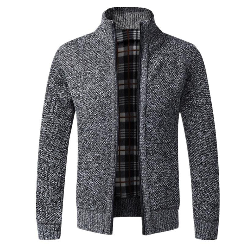 Men's Minimalist Slim Fit Knit Sweater Jacket for Winter Warmth