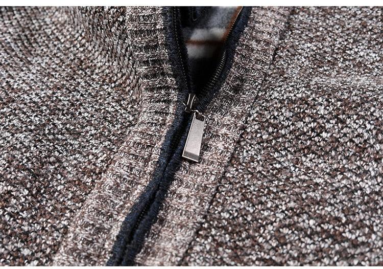 Men's Minimalist Slim Fit Knit Sweater Jacket for Winter Warmth