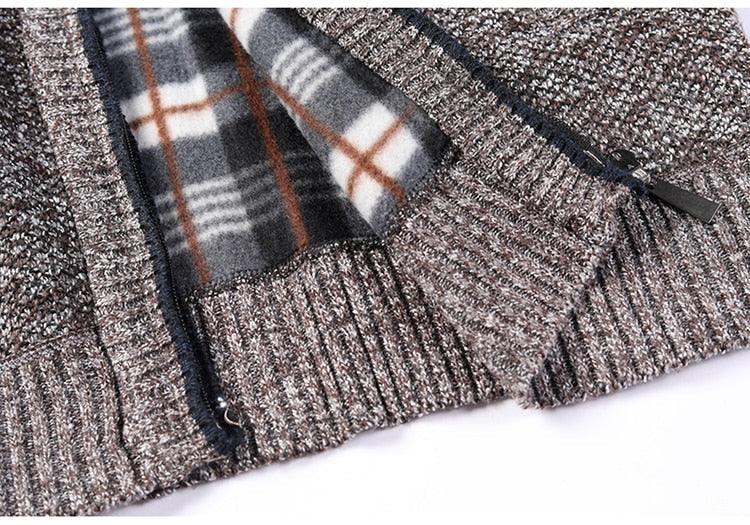 Men's Minimalist Slim Fit Knit Sweater Jacket for Winter Warmth