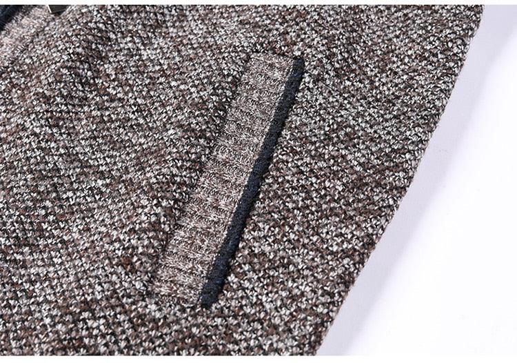 Men's Minimalist Slim Fit Knit Sweater Jacket for Winter Warmth