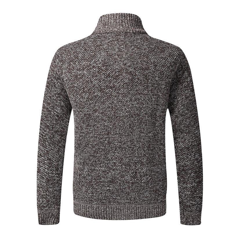 Men's Minimalist Slim Fit Knit Sweater Jacket for Winter Warmth