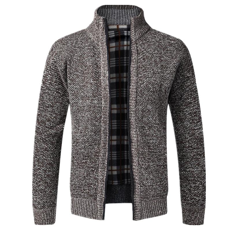 Men's Minimalist Slim Fit Knit Sweater Jacket for Winter Warmth