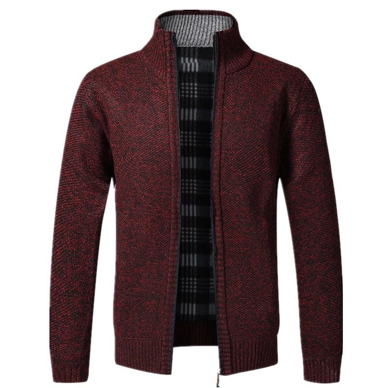 Men's Minimalist Slim Fit Knit Sweater Jacket for Winter Warmth