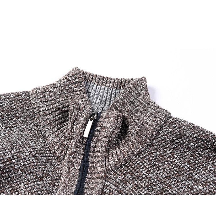 Men's Minimalist Slim Fit Knit Sweater Jacket for Winter Warmth