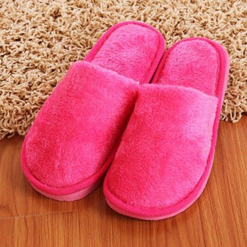 Unisex Plush Memory Foam House Slippers - Warm Non-Slip Indoor Shoes