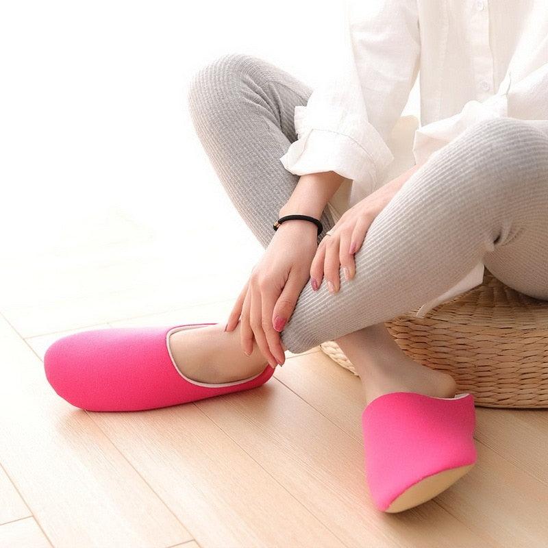 Unisex Plush Memory Foam House Slippers - Warm Non-Slip Indoor Shoes