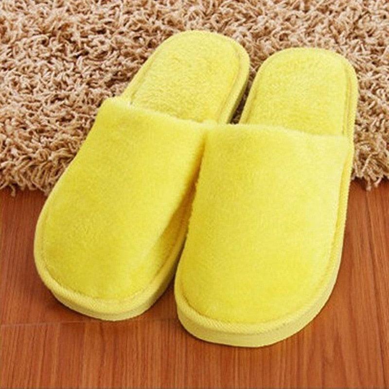 Unisex Plush Memory Foam House Slippers - Warm Non-Slip Indoor Shoes