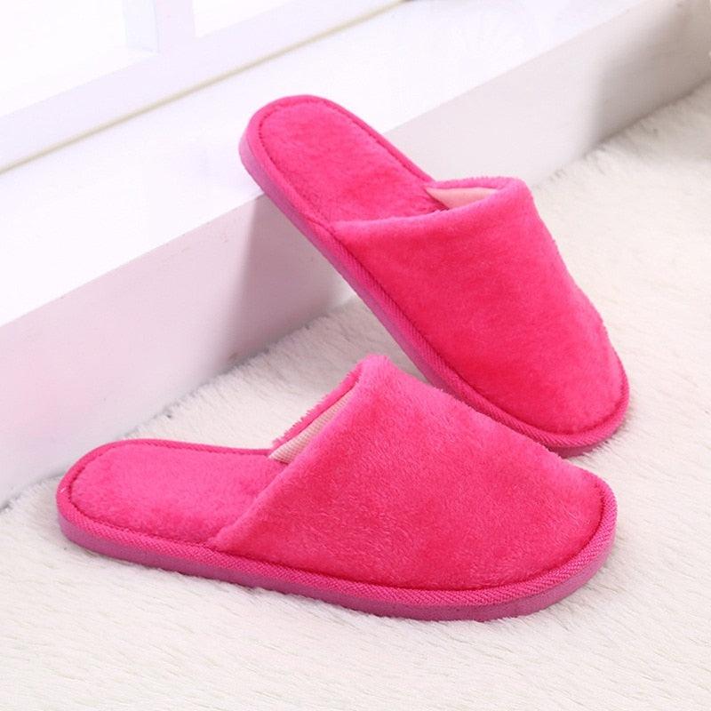 Unisex Plush Memory Foam House Slippers - Warm Non-Slip Indoor Shoes