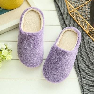 Unisex Plush Memory Foam House Slippers - Warm Non-Slip Indoor Shoes