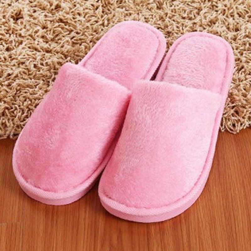 Unisex Plush Memory Foam House Slippers - Warm Non-Slip Indoor Shoes