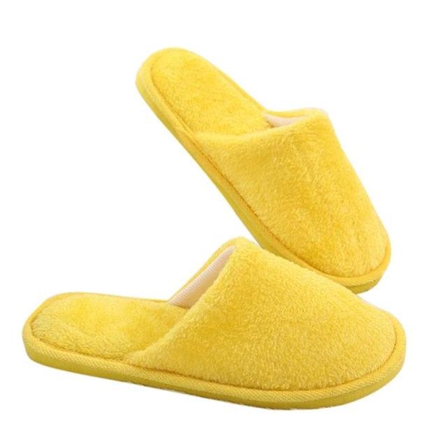 Unisex Plush Memory Foam House Slippers - Warm Non-Slip Indoor Shoes