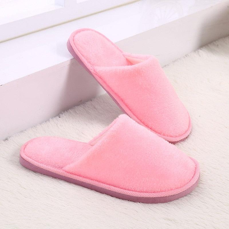 Unisex Plush Memory Foam House Slippers - Warm Non-Slip Indoor Shoes