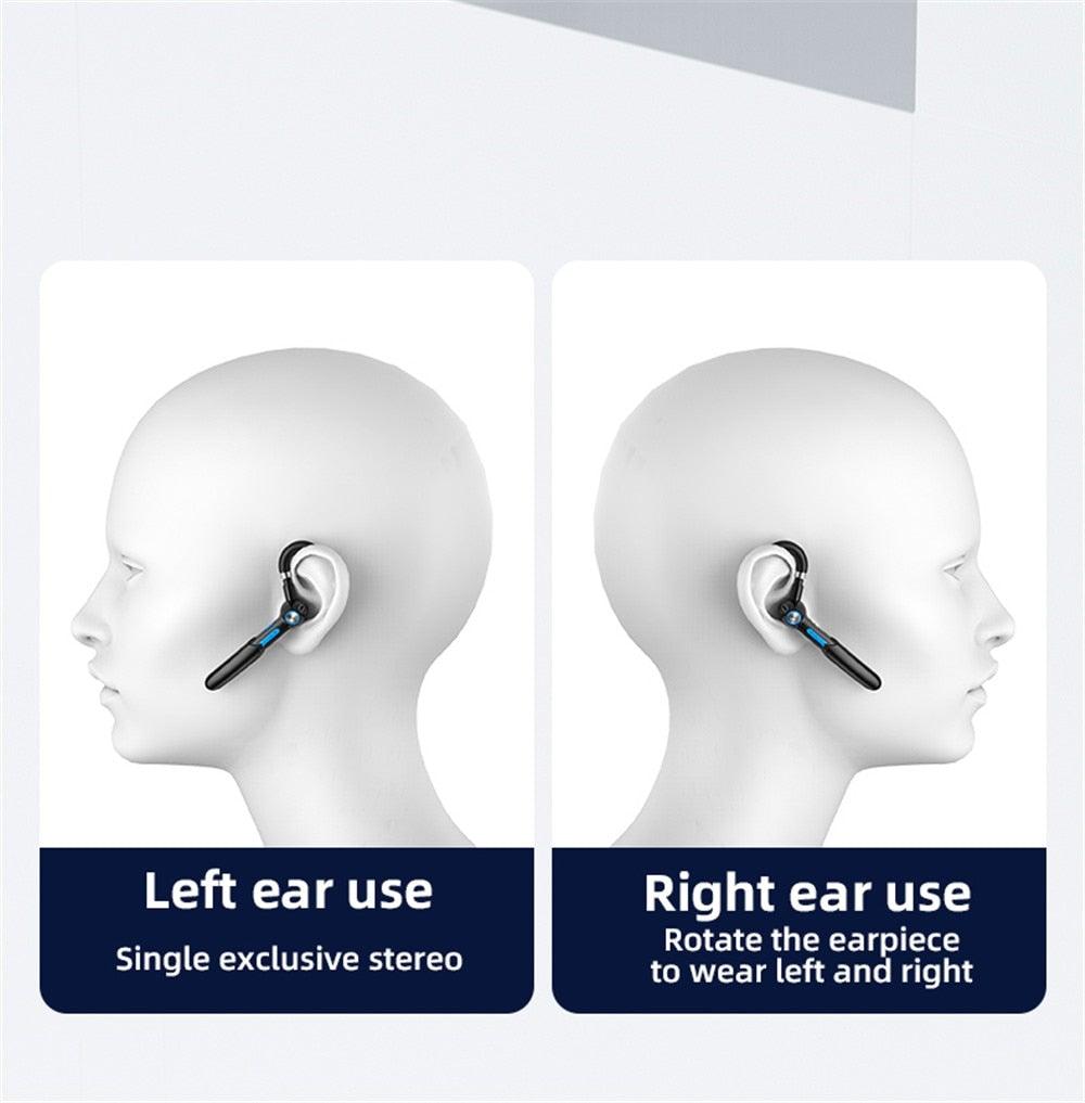 Bluetooth 5.0 Wireless Single Ear Headset with HD Sound & Touch