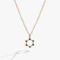 Sister Hidden Message Acrostic Crystal Necklace in Gold