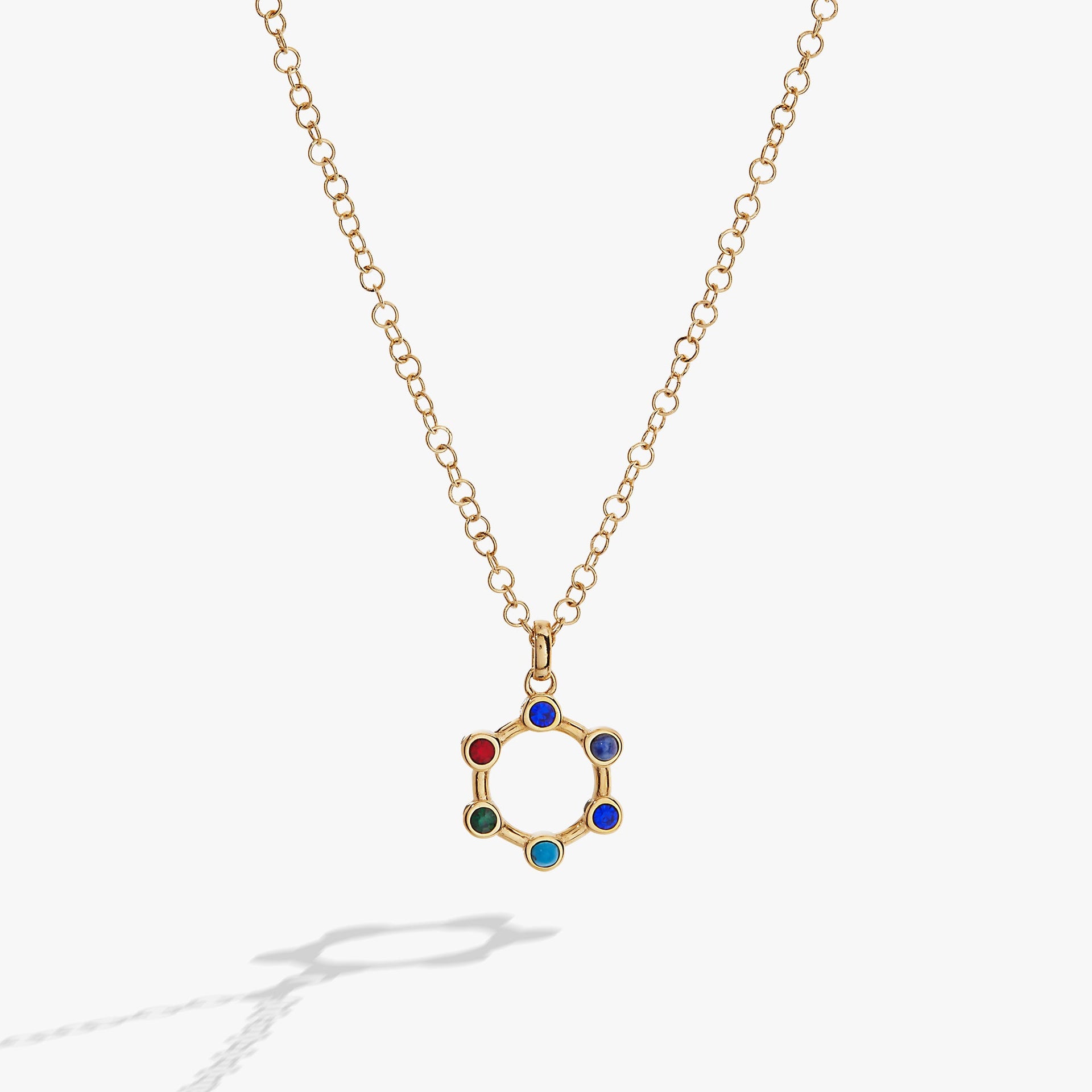 Sister Hidden Message Acrostic Crystal Necklace in Gold