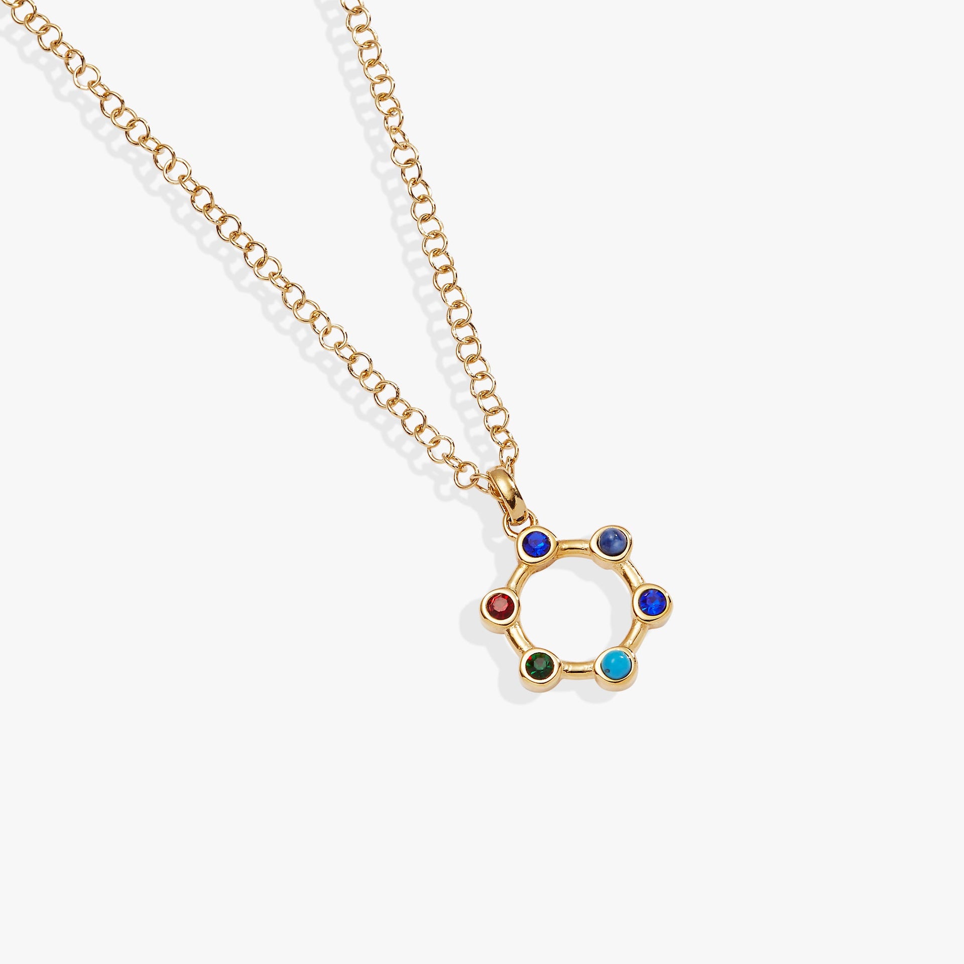 Sister Hidden Message Acrostic Crystal Necklace in Gold