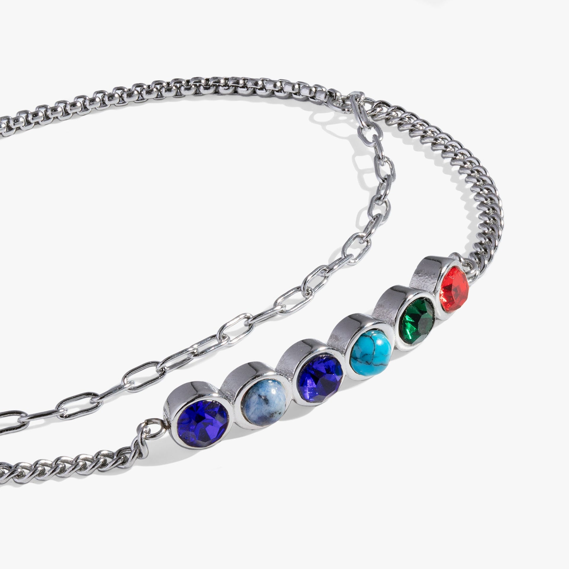 Sister Hidden Message Acrostic Bolo Bracelet with Gemstones