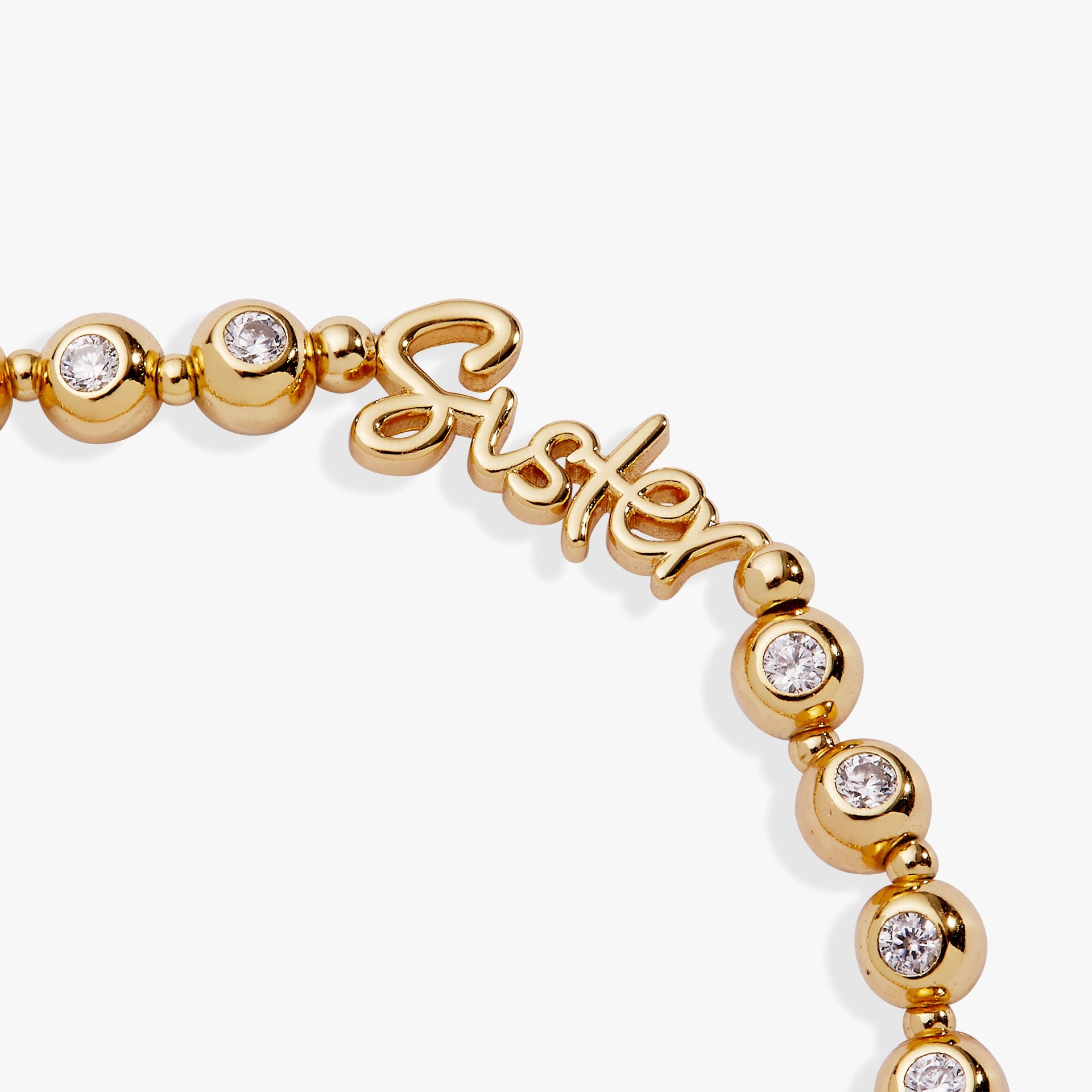 Sister Elongated Crystal Stretch Bracelet in Gold and Silver