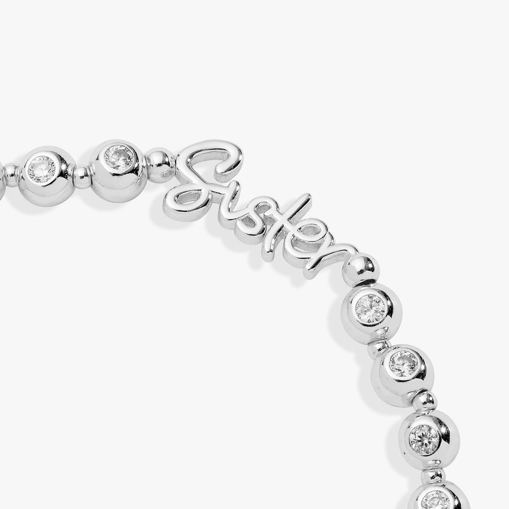 Sister Elongated Crystal Stretch Bracelet in Gold and Silver