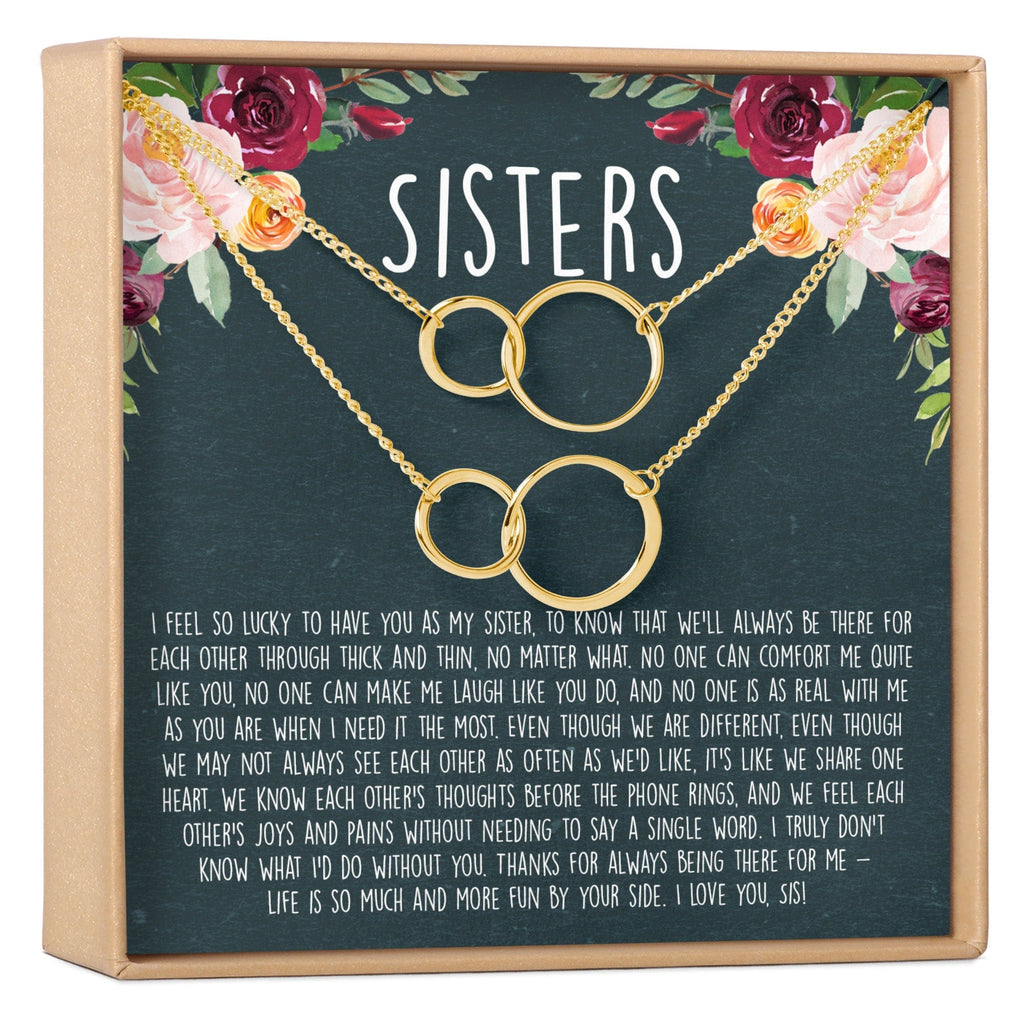 Sisters Double Circles Necklace Set