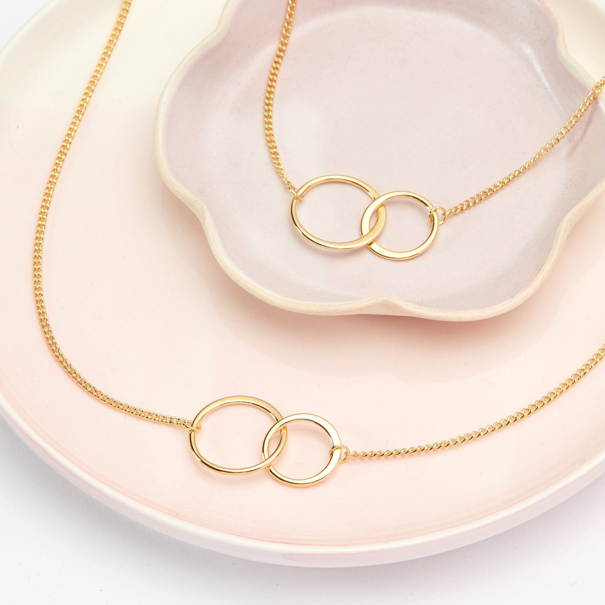 Sisters Double Circles Necklace Set