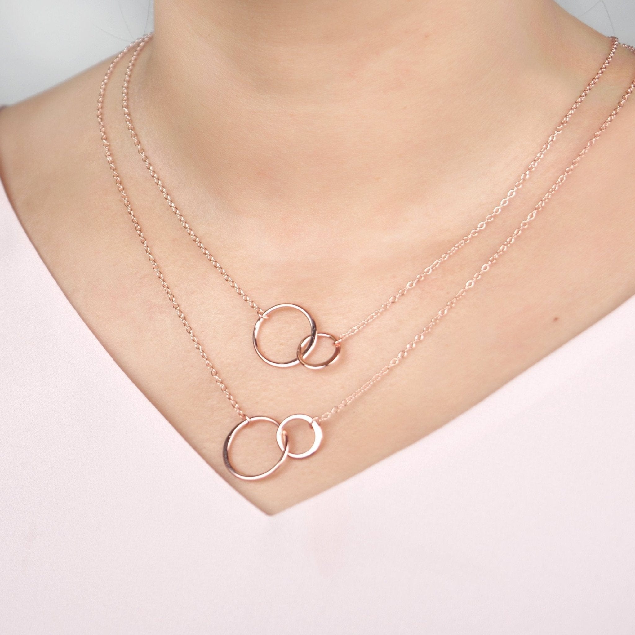 Sisters Double Circles Necklace Set