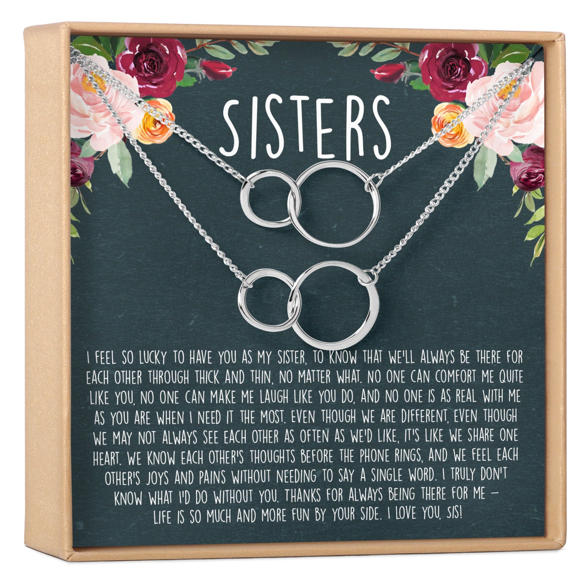 Sisters Double Circles Necklace Set