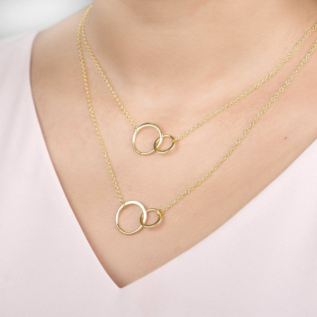 Sisters Double Circles Necklace Set